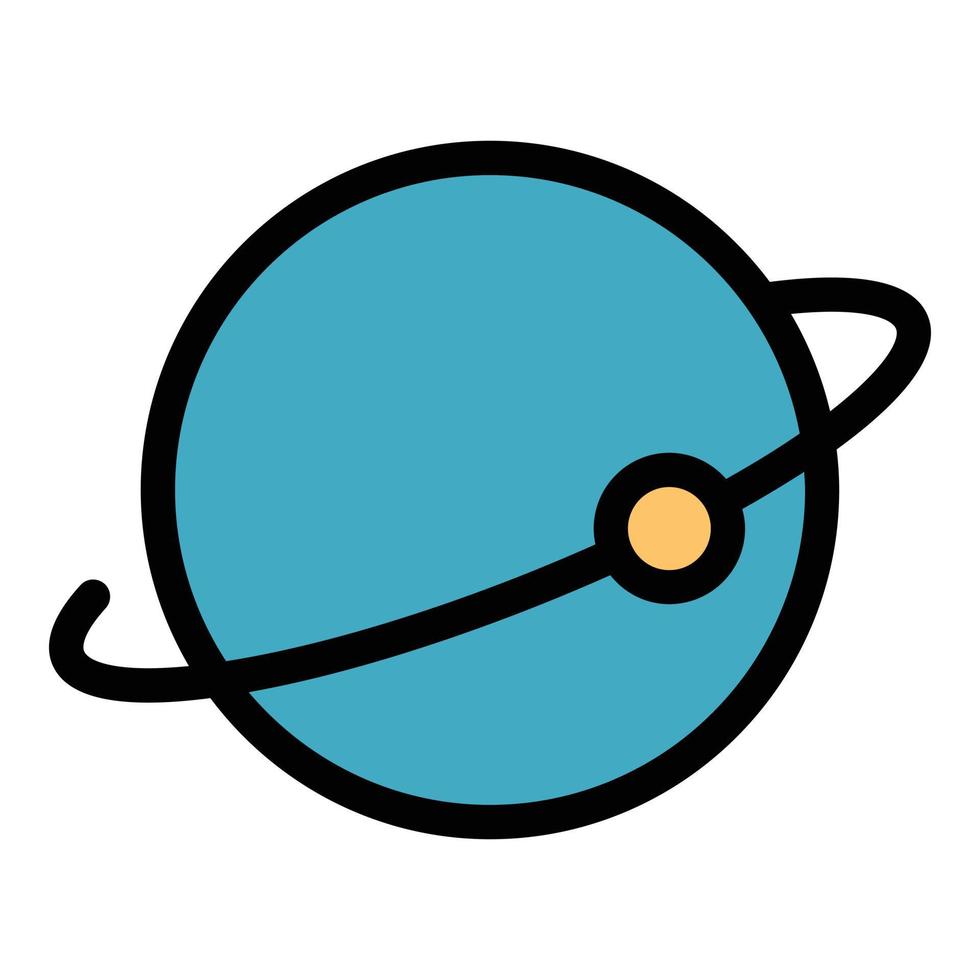 Planet Mond Schwerkraft Symbol Farbe Umriss Vektor