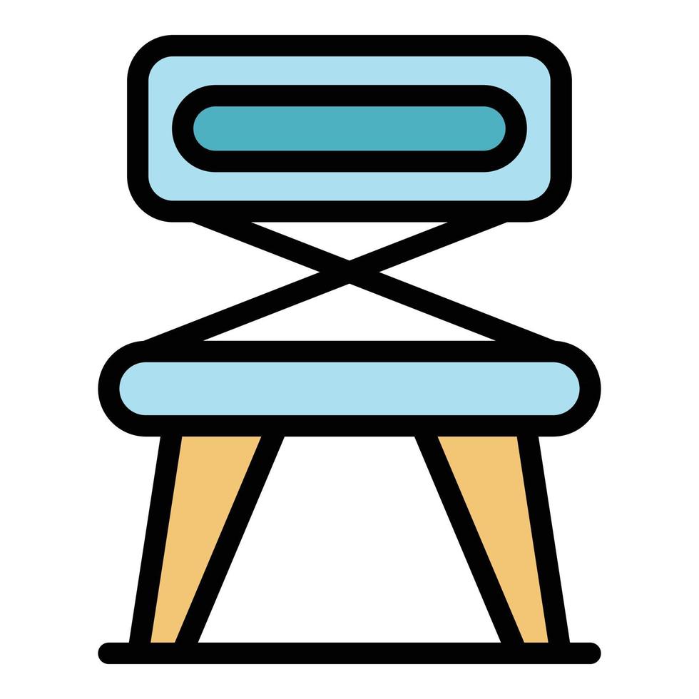 gefalteter Stuhl Symbol Farbe Umriss Vektor