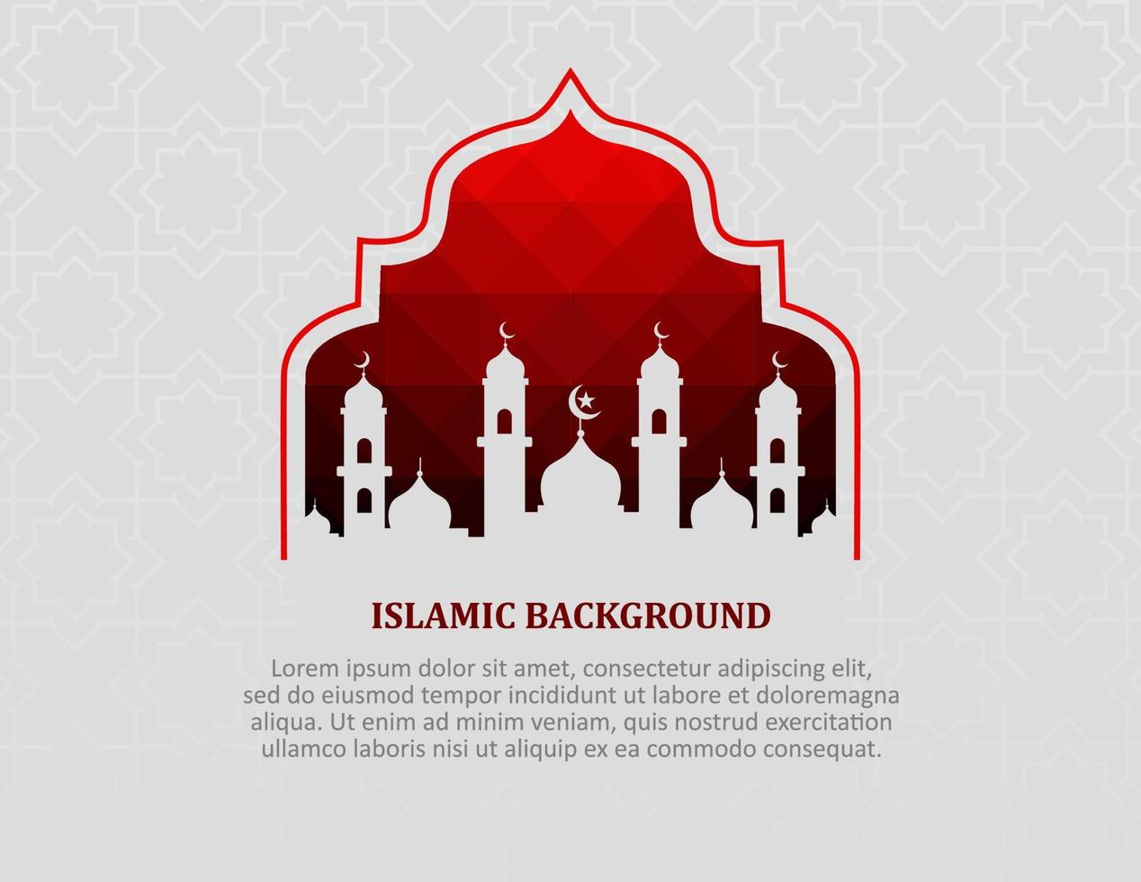 islamic bakgrund med moské röd Färg vektor