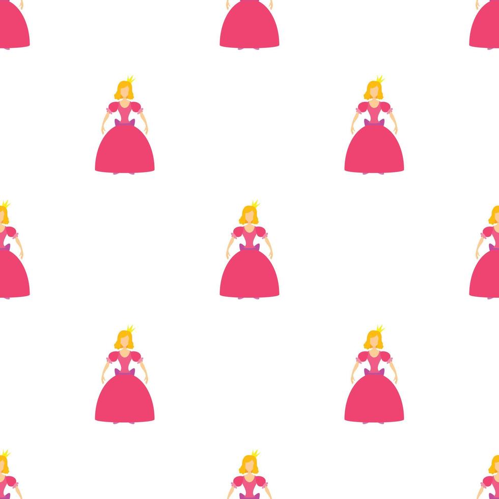 Prinzessin im nahtlosen Vektor des rosa Kleidermusters