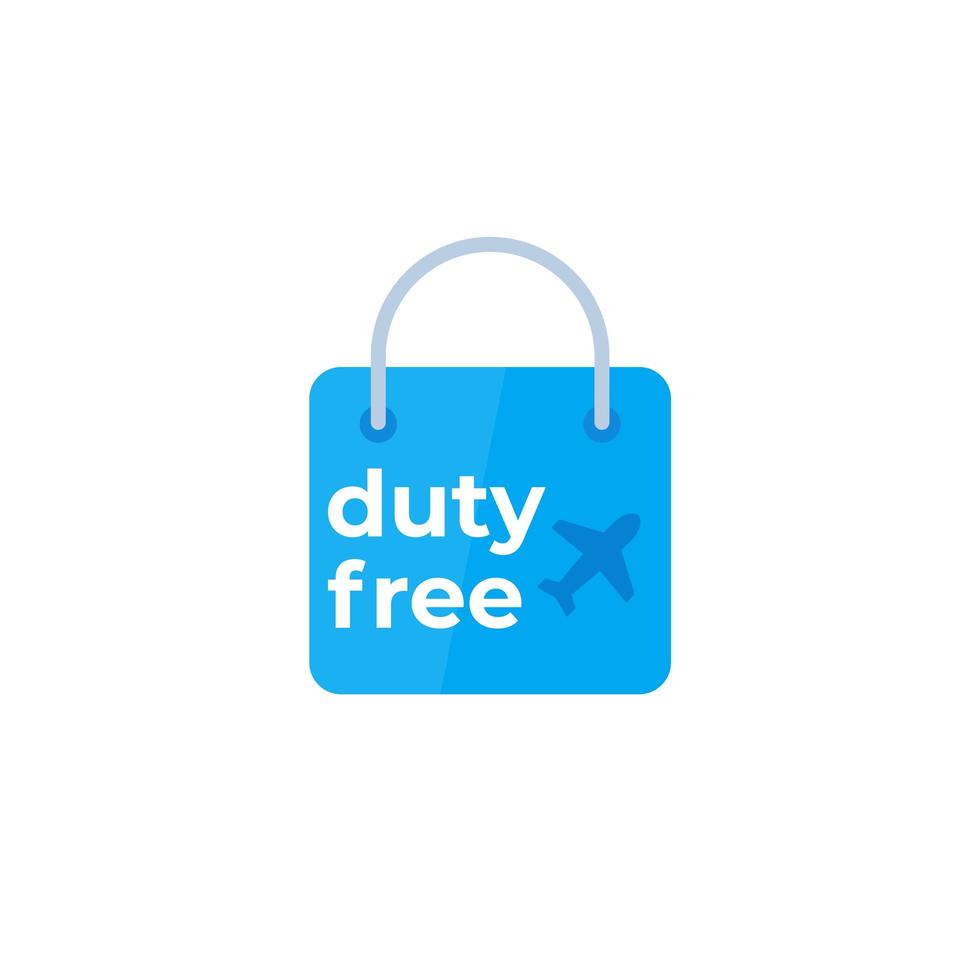 Duty-Free-Bag-Vektor-Icon, flacher Stil vektor