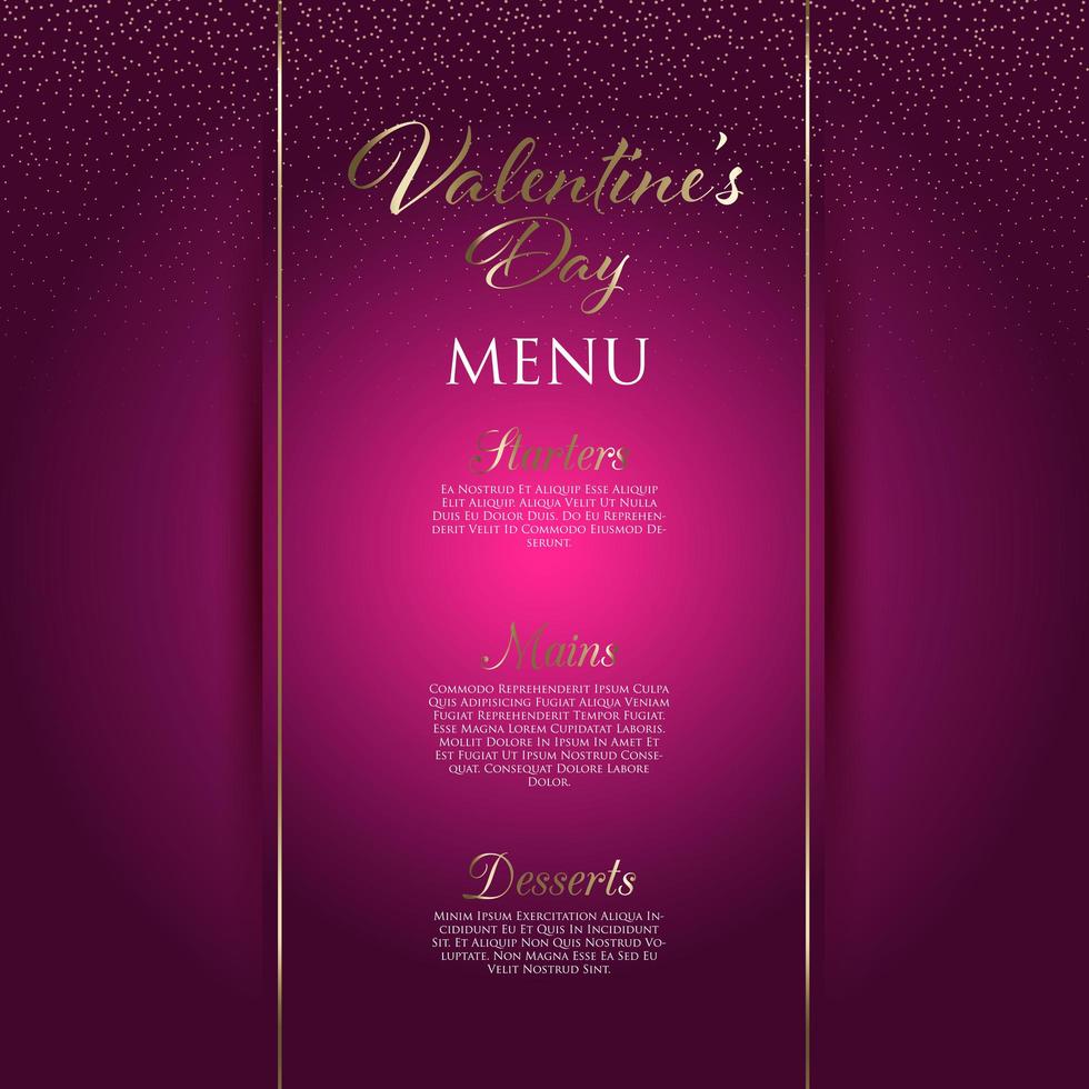 dekorative Valentinstag Menü Design vektor