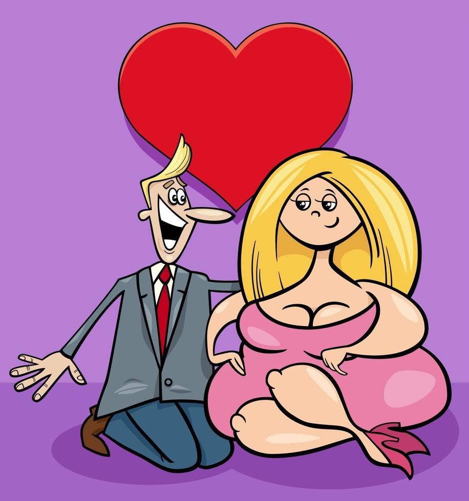 Valentinskarte mit Mann und Frau Paar in der Liebe vektor