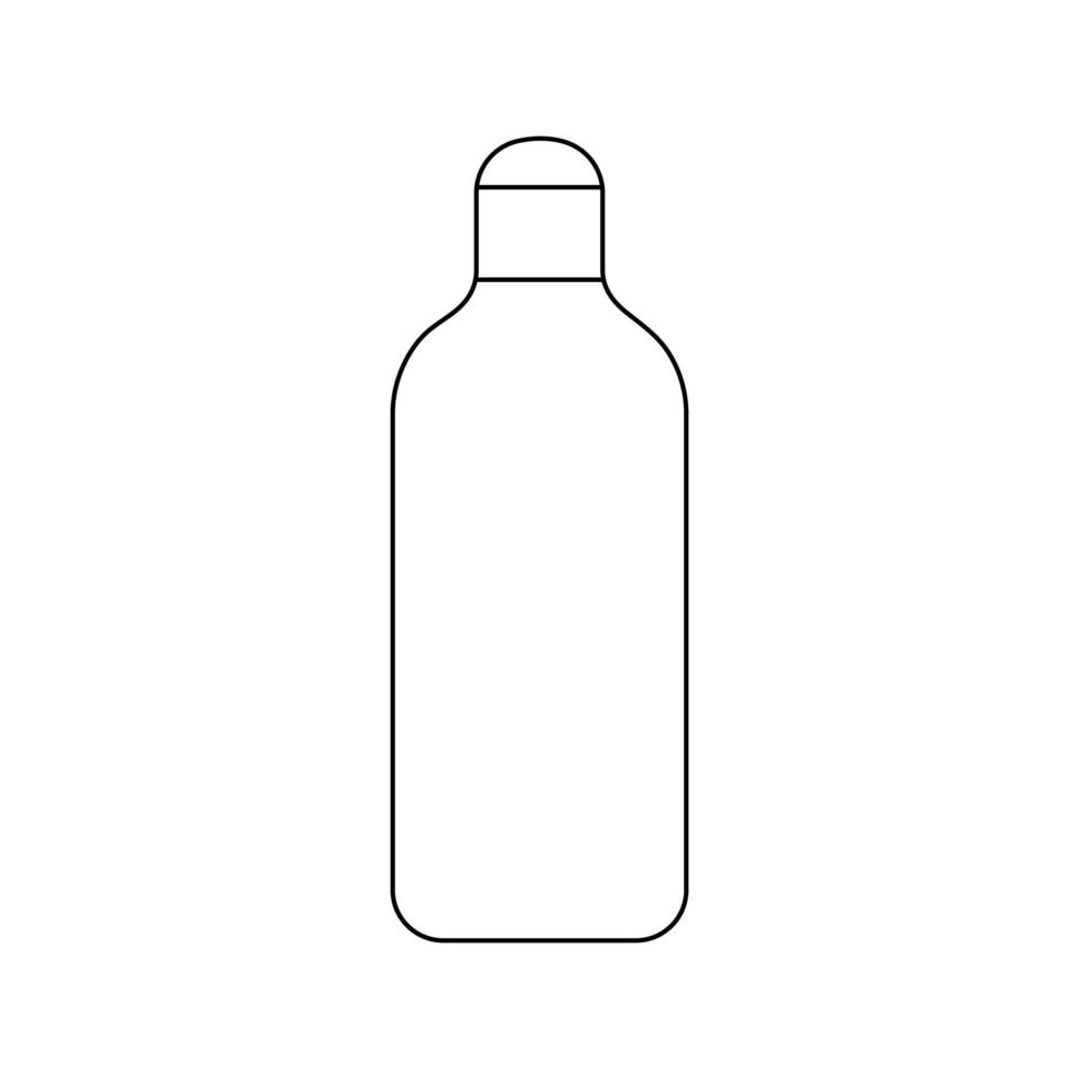 einfache umrisskosmetikflasche oder haushaltsreiniger im minimalistischen stil, behälter für reinigungsprodukt, shampoo, duschgel-symbol für design. isoliert auf weißem Hintergrund vektor