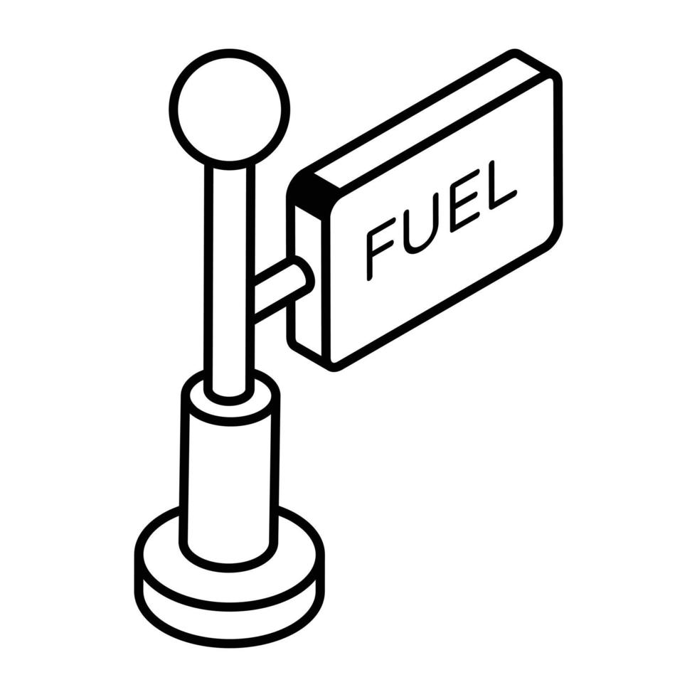 ett redigerbar isometrisk ikon av bensin pump vektor