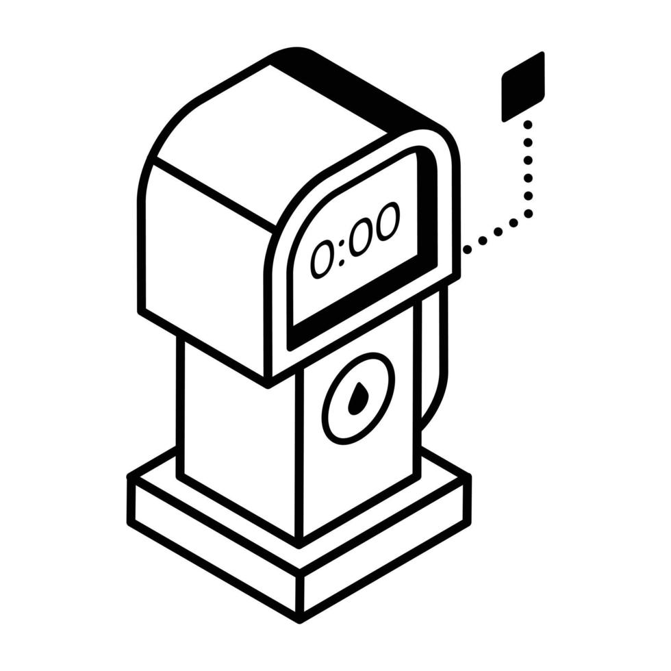 ett redigerbar isometrisk ikon av bensin pump vektor
