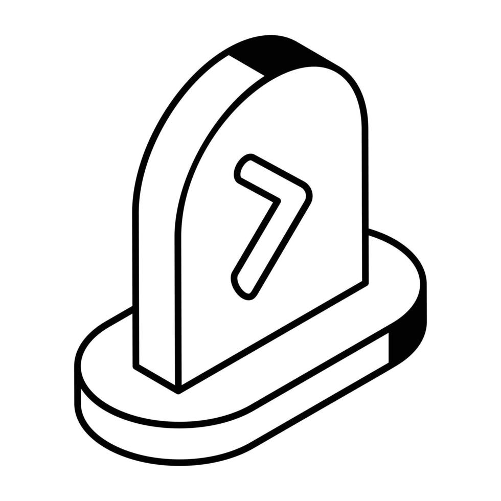 en linjär isometrisk ikon av riktning styrelse vektor