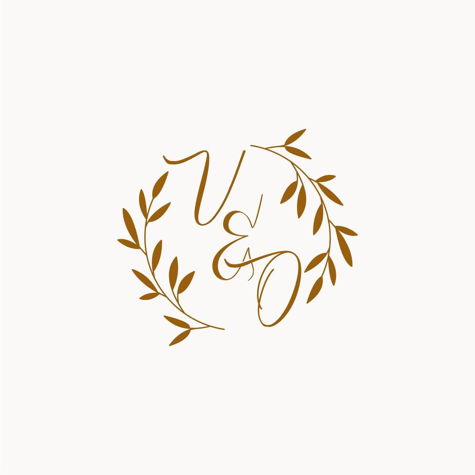 vo anfängliches Hochzeitsmonogramm-Logo vektor