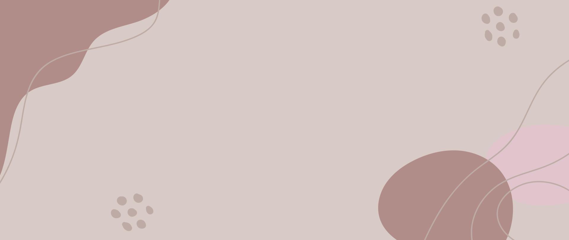 minimale abstrakte Hintergrundvektorillustration. weiche erdfarbene pastellfarbene organische form mit gepunktetem muster und kurvenlinienkunst. Design für Wandkunst, Druck, Poster, Wohnkultur, Cover, Tapete. vektor