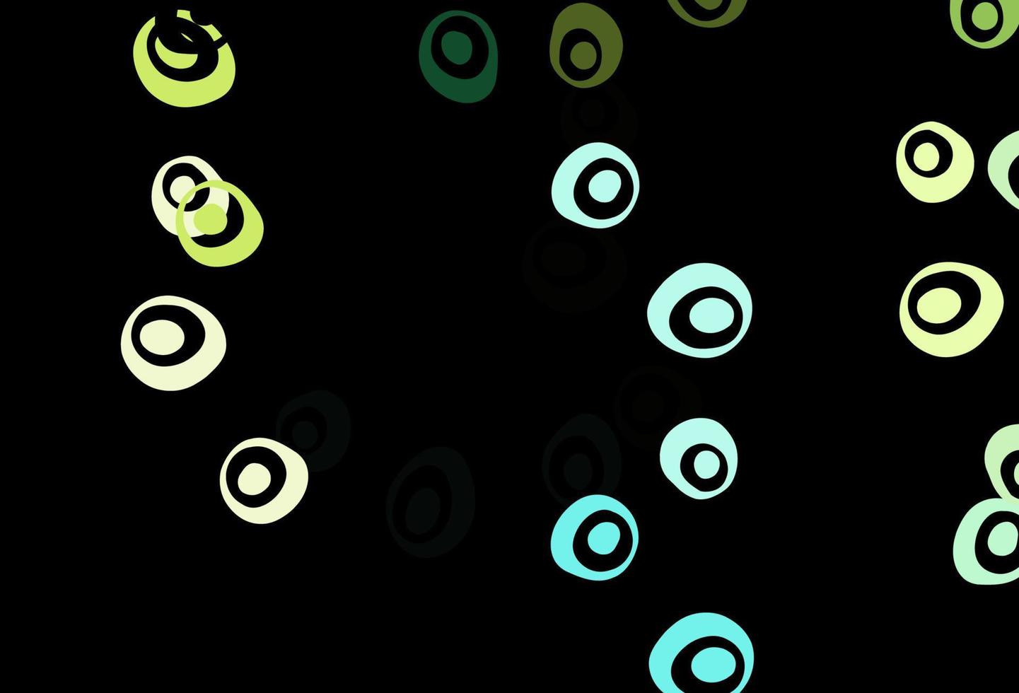 mörkgrön, gul vektormall med cirklar. vektor