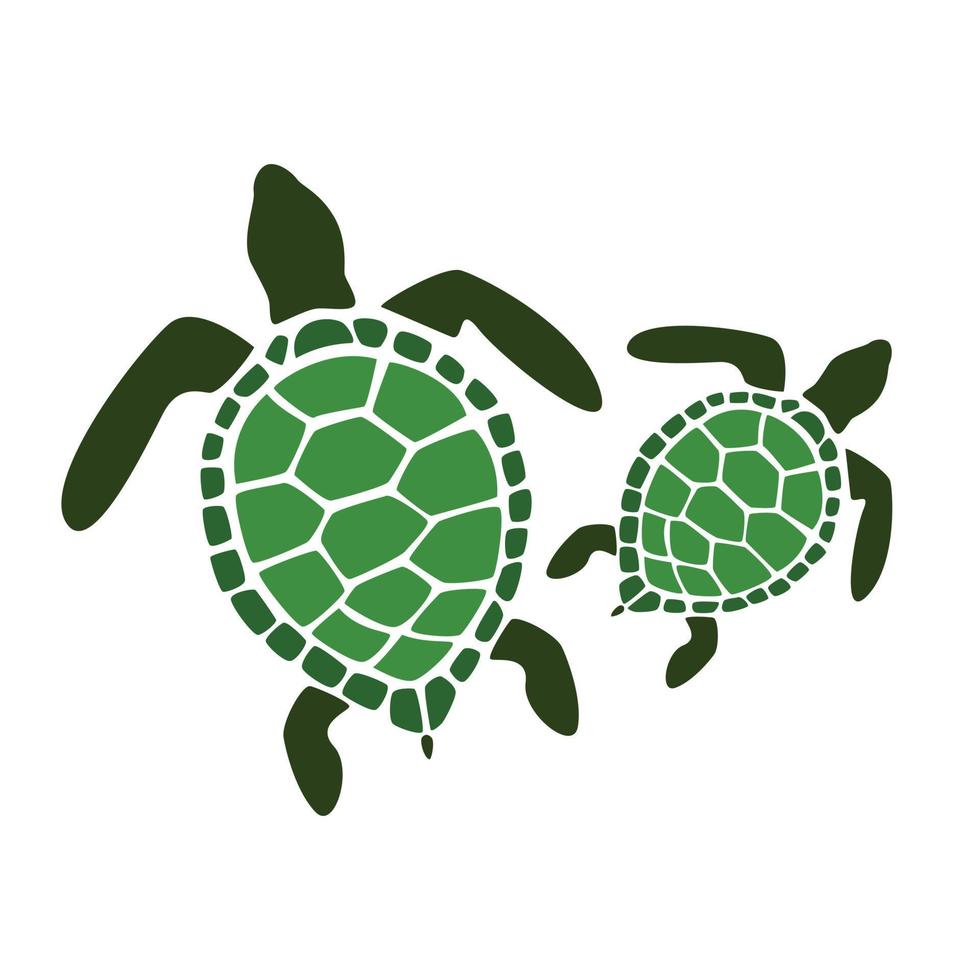 vektorillustration des Meeresschildkrötentiers. Schildkröte Meerestier Symbol einfaches Design. vektor