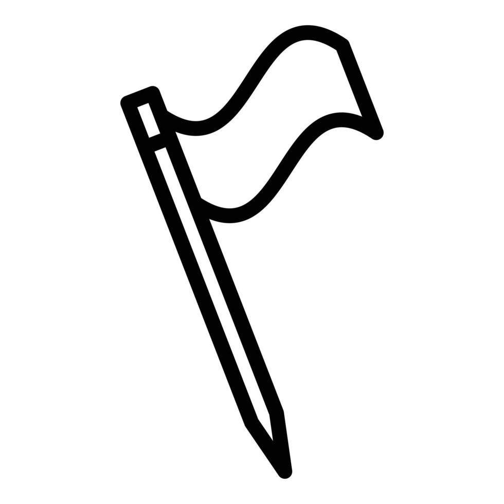 Flag-Zahnstocher-Symbol, Outline-Stil vektor