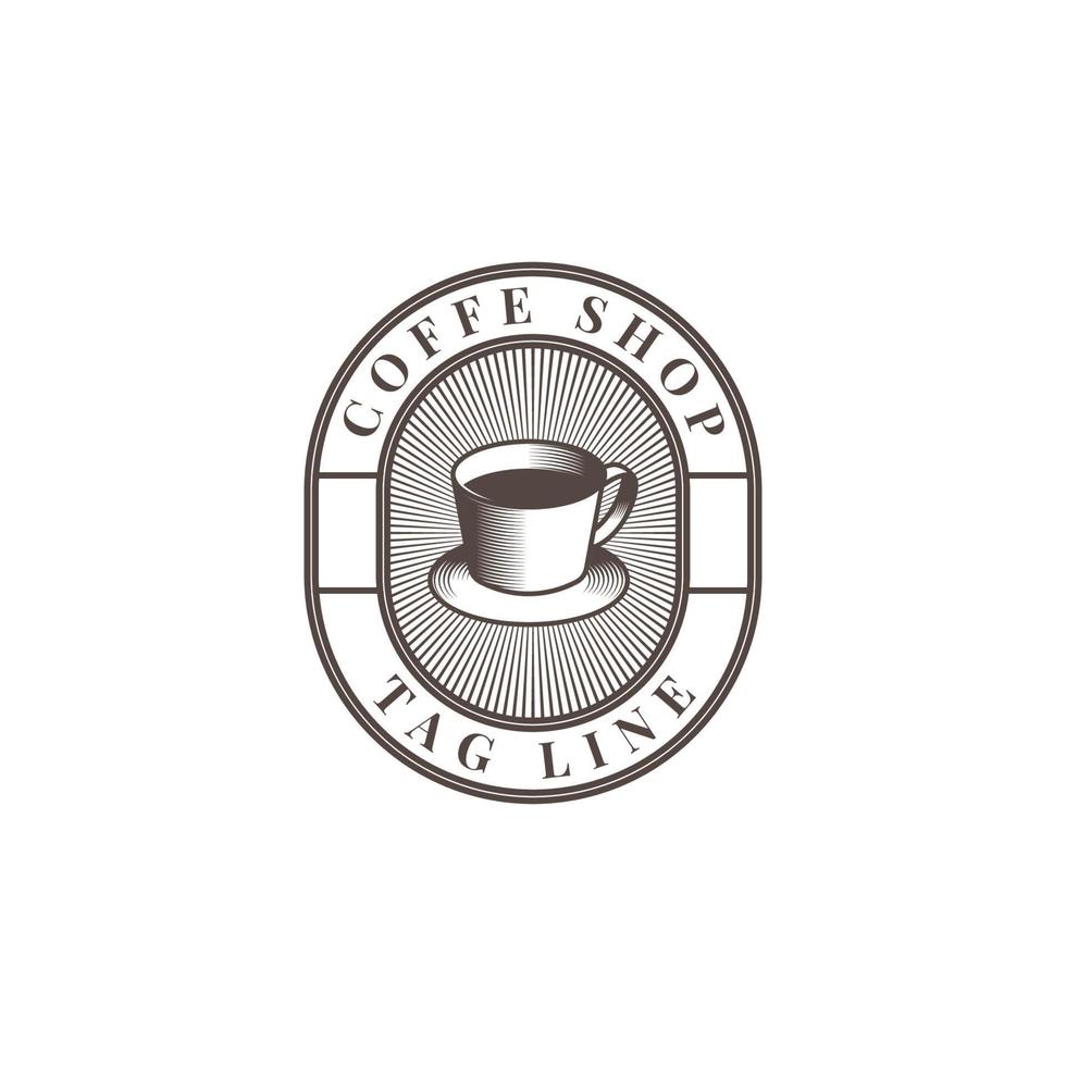 klassisk kaffe logotyp illustration mall design vektor