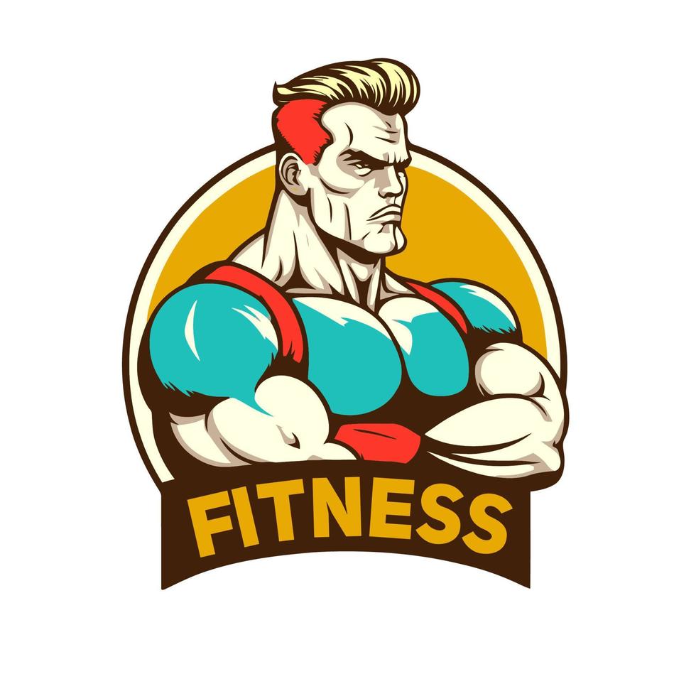 Fitness-Club-Logo-Design, Bodybuilder, Vektorillustration vektor