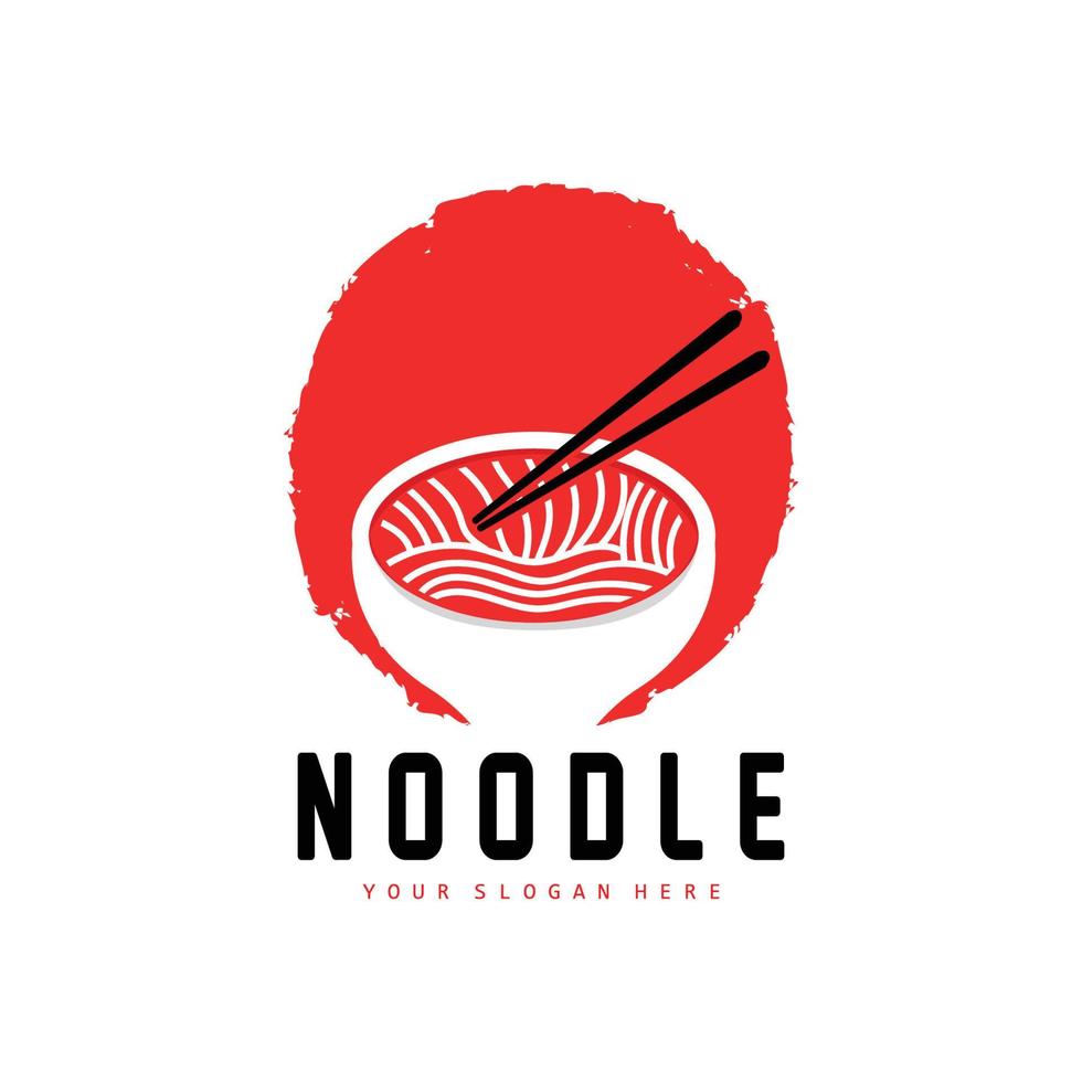 Nudel-Logo, Ramen-Vektor, chinesisches Essen, Markendesign von Fast-Food-Restaurants, Produktmarke, Café, Firmenlogo vektor