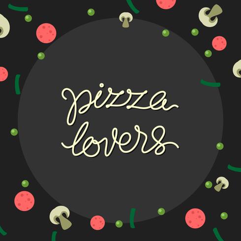 Hand, die Pizza-Liebhaber-Typografie-freien Vektor beschriftet