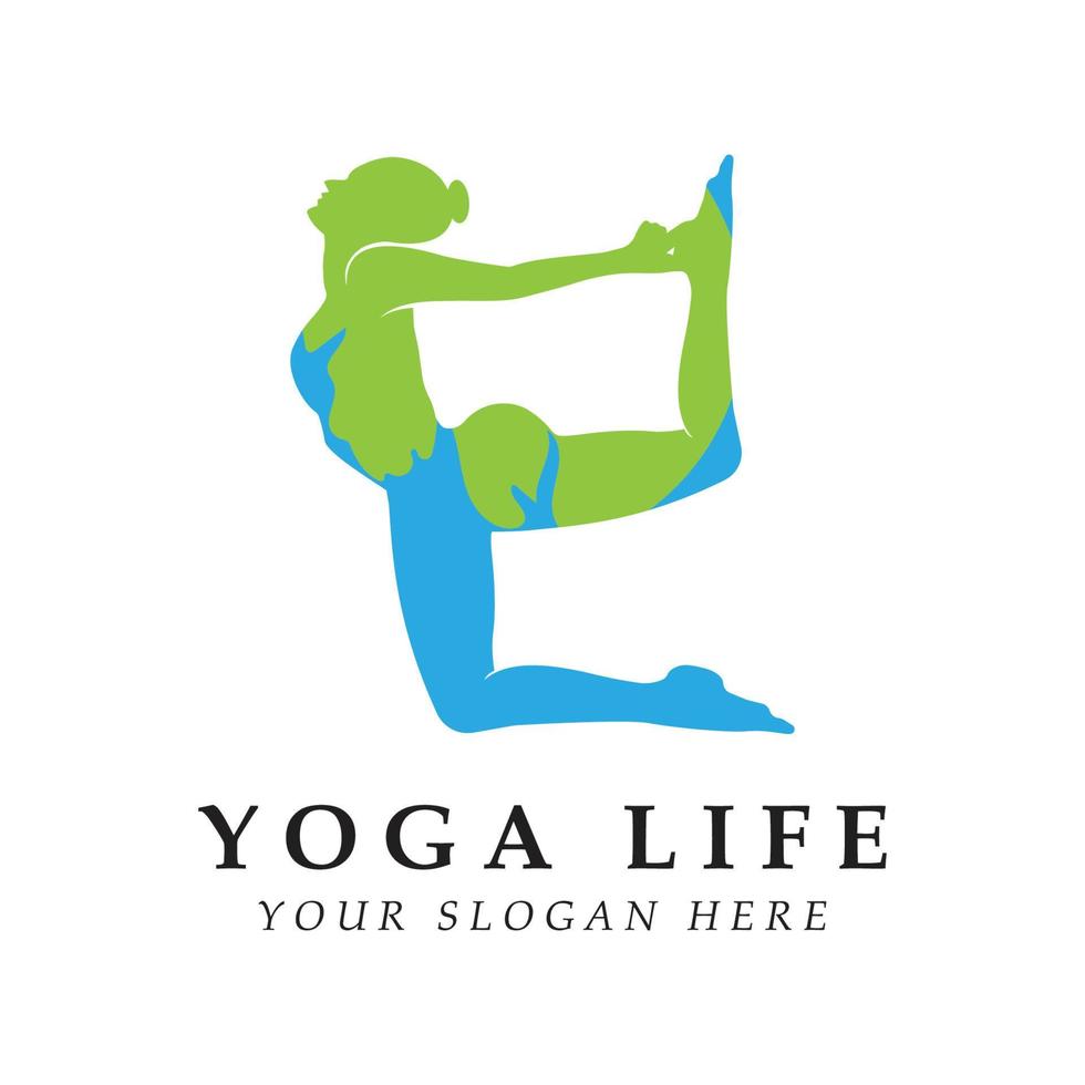 yoga logotyp och vektor med slogan mall