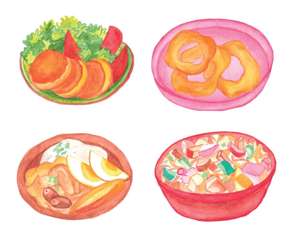 Aquarell mexikanisches Essen Clipart-Set, Aquarell lateinamerikanisches Essen Clipart vektor