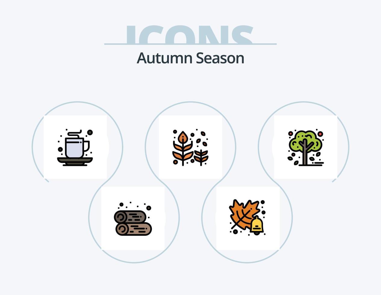 Herbstlinie gefüllt Icon Pack 5 Icon Design. viskos. Honig. Gemüse. Herbst. Krug vektor