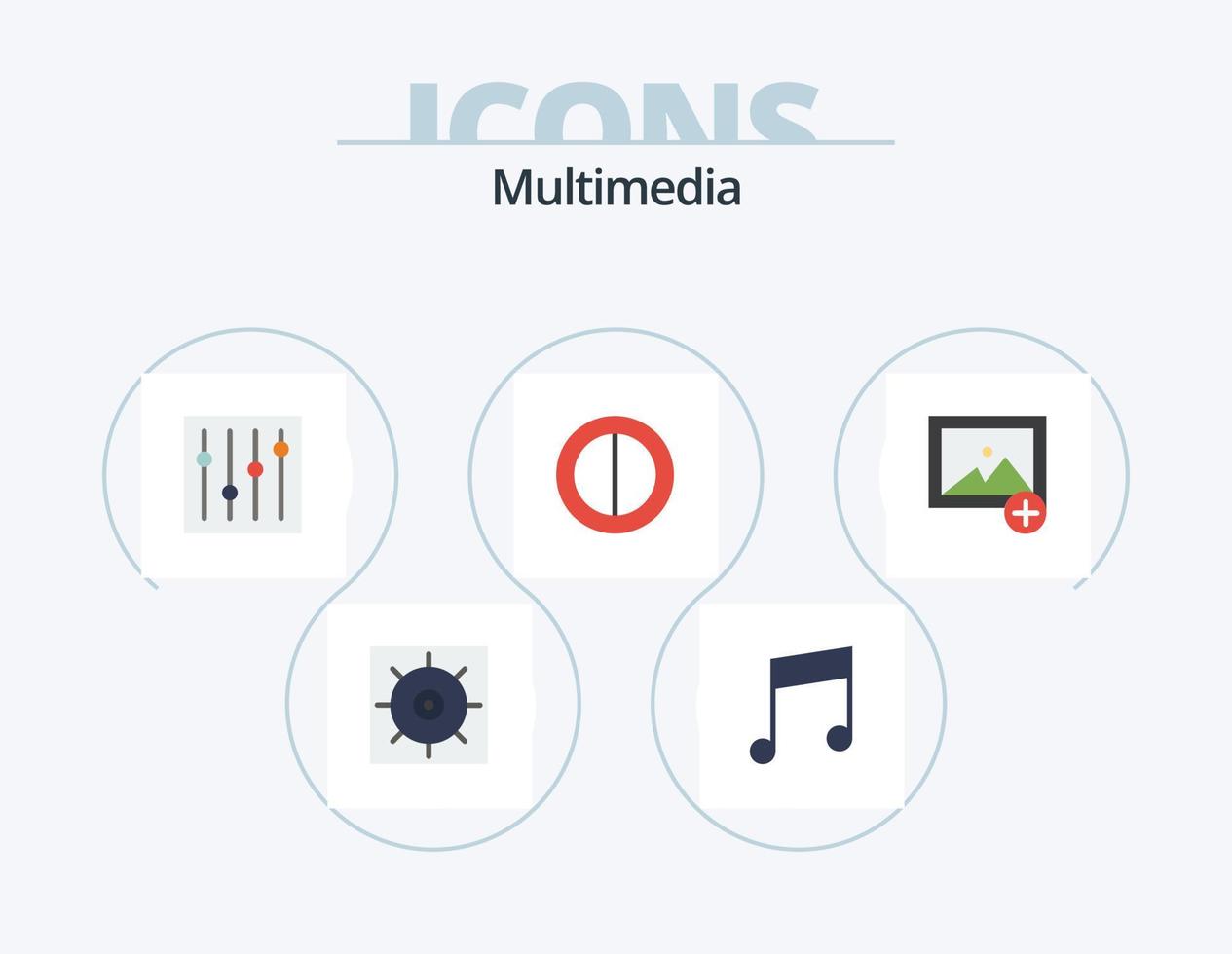 Multimedia-Flachbild-Icon-Pack 5-Icon-Design. . stimmen. . neu vektor