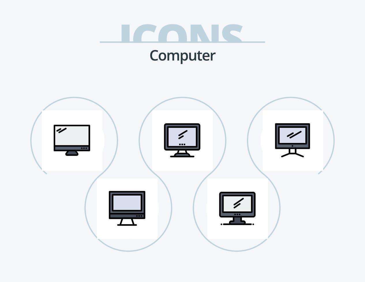 Computerzeile gefüllt Icon Pack 5 Icon Design. . Klaviatur. vektor