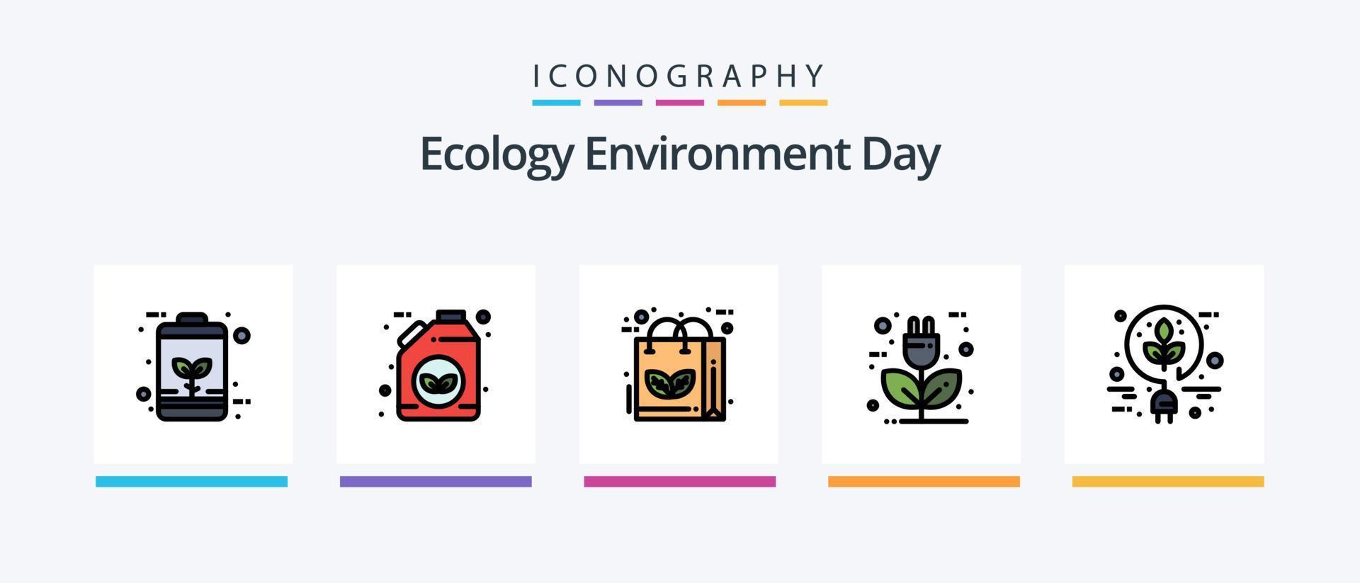ekologi linje fylld 5 ikon packa Inklusive kraft. växthus. belysning. energi. kraft. kreativ ikoner design vektor