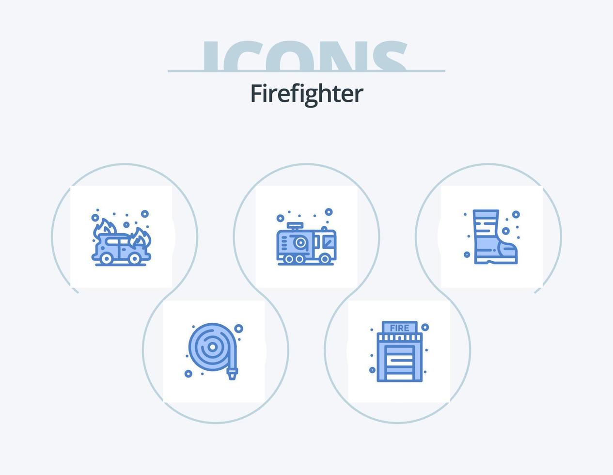 Feuerwehrmann blau Icon Pack 5 Icon Design. Sicherheit. Stiefel. Feuer. Feuerwehrmann. Feuer vektor