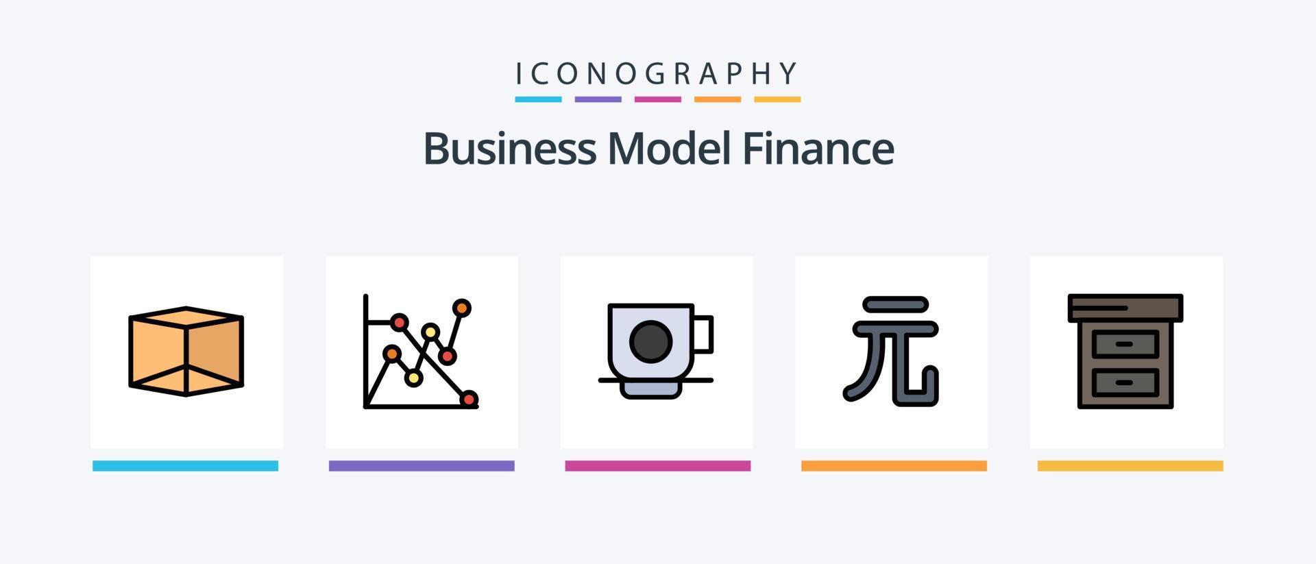 Finanzlinie gefülltes 5-Icon-Paket, einschließlich . Kasten. Schild. Geld. kreatives Symboldesign vektor