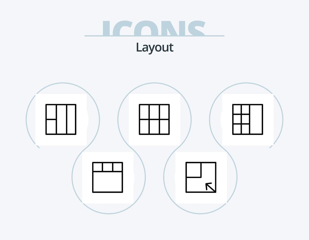 Layoutlinie Icon Pack 5 Icon Design. . Bildschirm. vektor