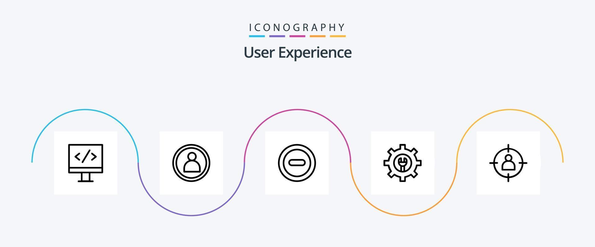 användare erfarenhet linje 5 ikon packa Inklusive mänsklig . rycka. miljö . vektor