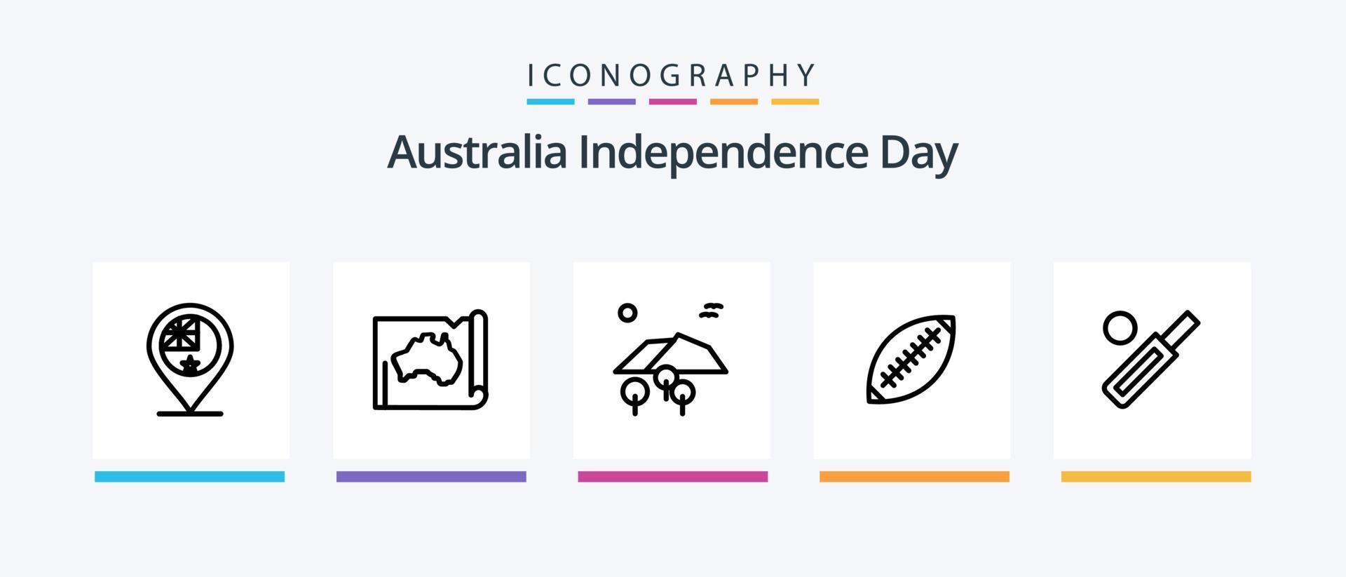 Australien Independence Day Line 5 Icon Pack inklusive Cobra. Whiskey. Kultur. trinken. Alkohol. kreatives Symboldesign vektor