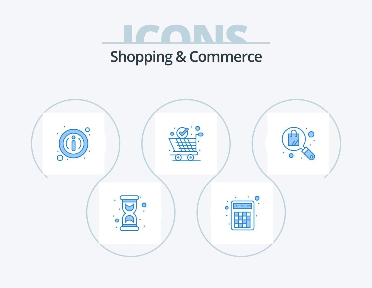 Einkaufen und Handel blau Icon Pack 5 Icon Design. suchen. International. Einzelheiten. weltweiter Versand. weltweite Lieferung vektor