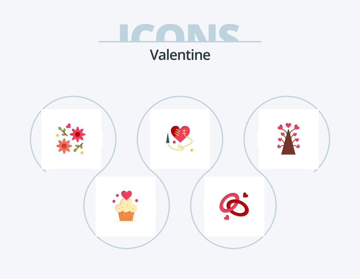 valentine platt ikon packa 5 ikon design. kärlek. alla hjärtans dag. kärlek. alla hjärtans dag. engagment ringa vektor