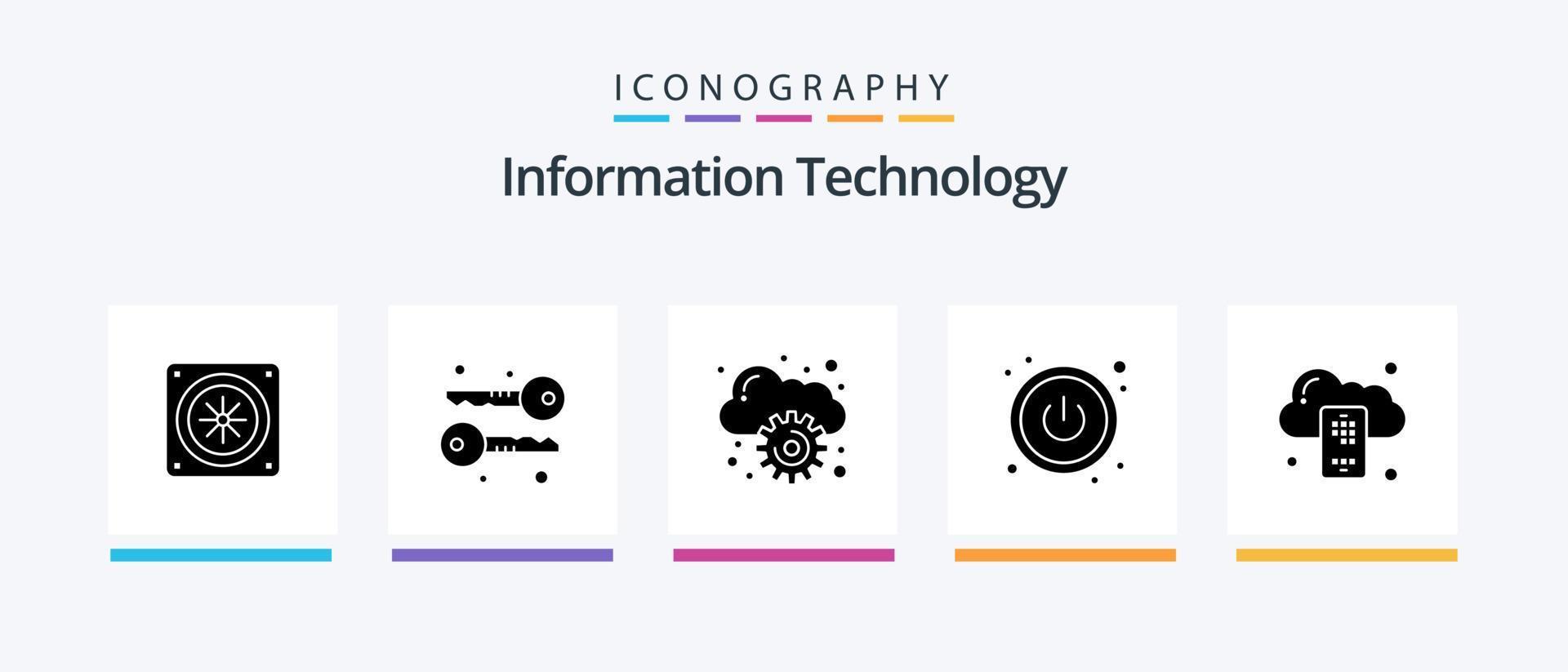 Symbolpaket für Informationstechnologie-Glyphe 5 einschließlich . Management. Server. Wolke. kreatives Symboldesign vektor