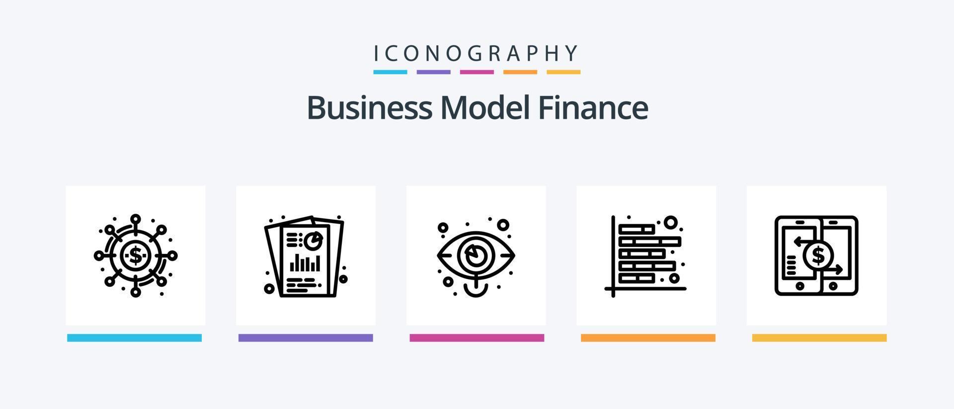 Finance Line 5 Icon Pack inklusive Darlehen. Banken. Spende. Digital. Blockchain. kreatives Symboldesign vektor