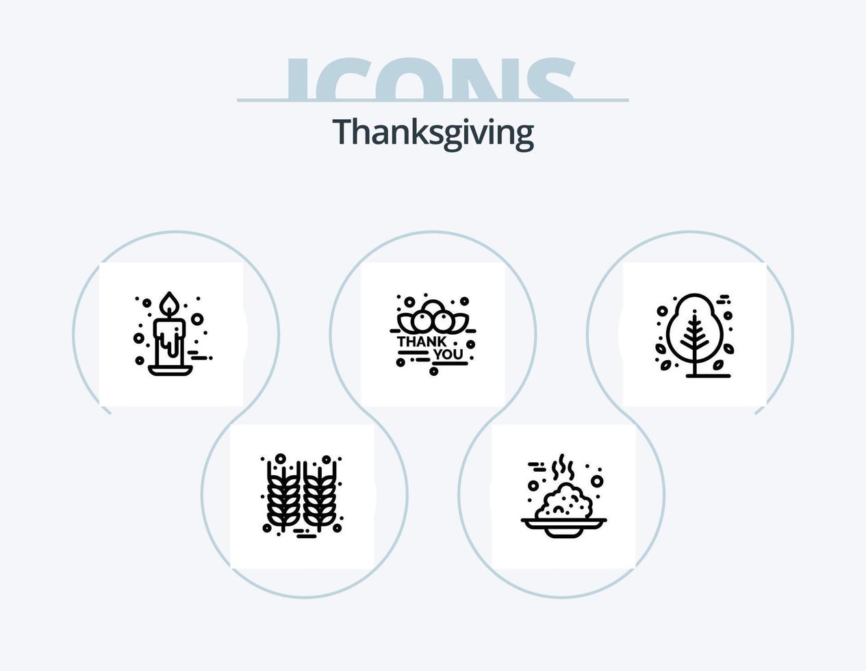 Thanksgiving Line Icon Pack 5 Icon Design. Truthahn. Geflügel. quetschen. Essen. das Erntedankfest vektor