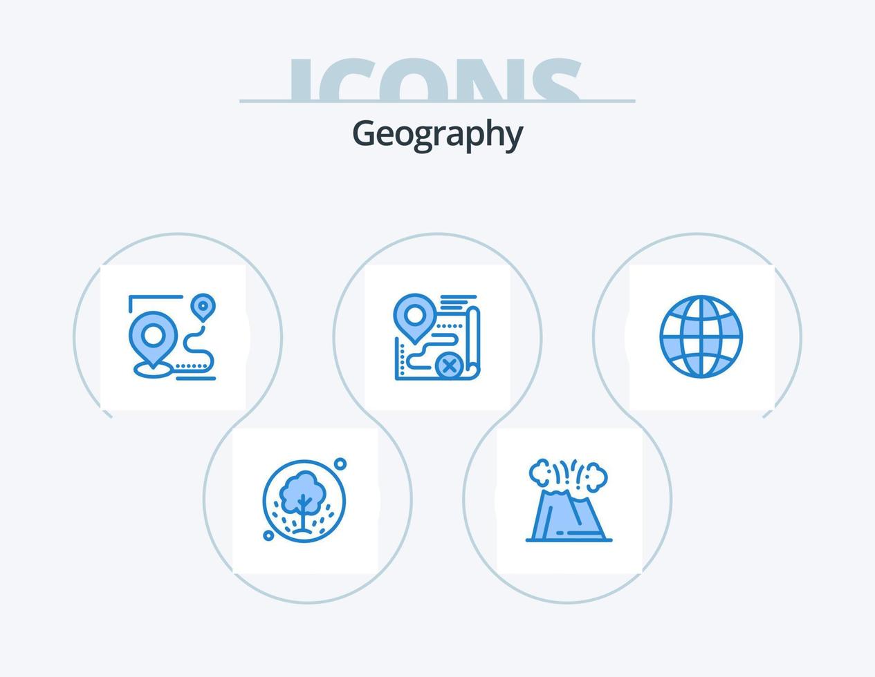 Geographie blau Icon Pack 5 Icon Design. Ziel. Karte. Natur. Position. Ziel vektor