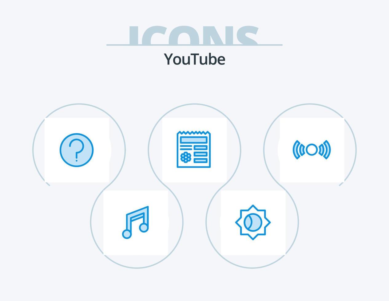 Youtube blå ikon packa 5 ikon design. grundläggande. dokumentera. grundläggande. manu. grundläggande vektor