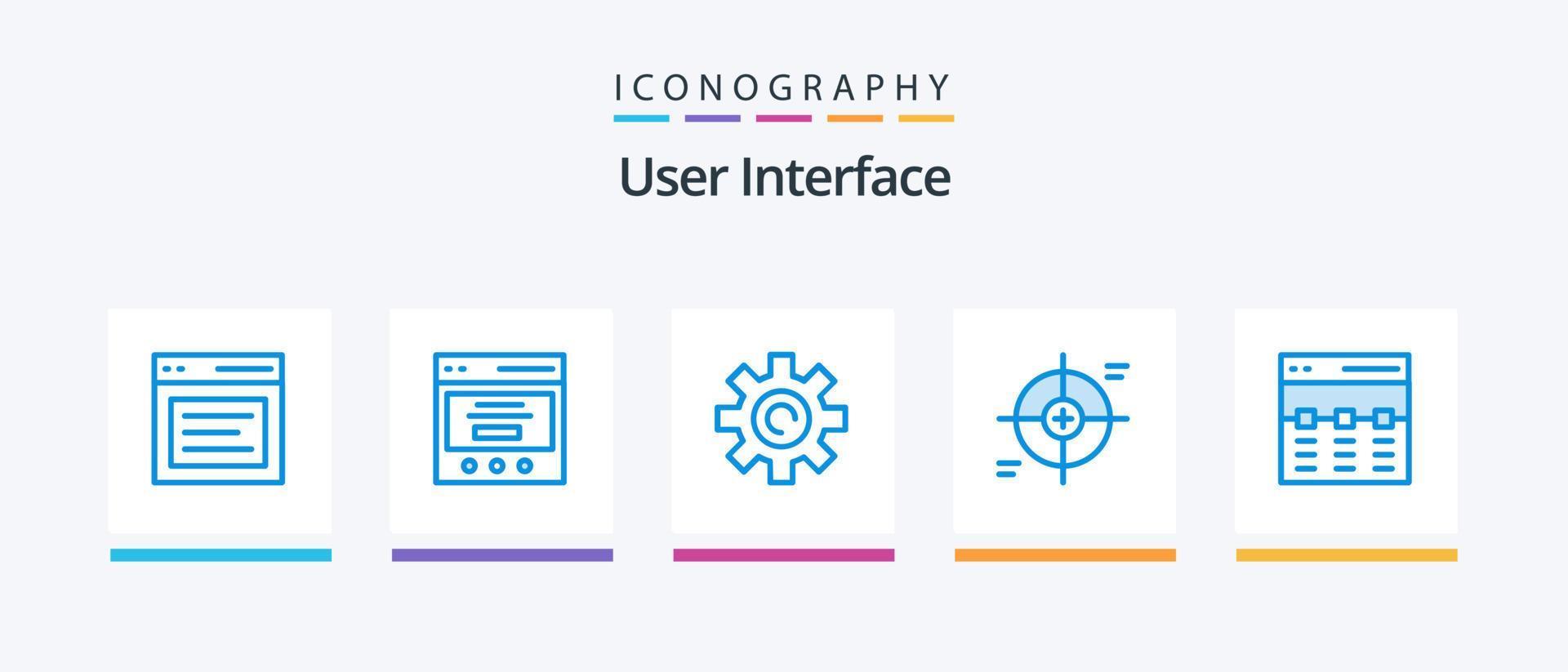 användare gränssnitt blå 5 ikon packa Inklusive hårkors. hårkors. användare. miljö. kreativ ikoner design vektor