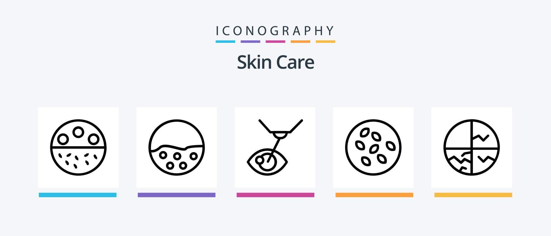 Skin Line 5 Icon Pack inklusive trockener Haut. seamus. Haut. Sesamsamen. Samen. kreatives Symboldesign vektor