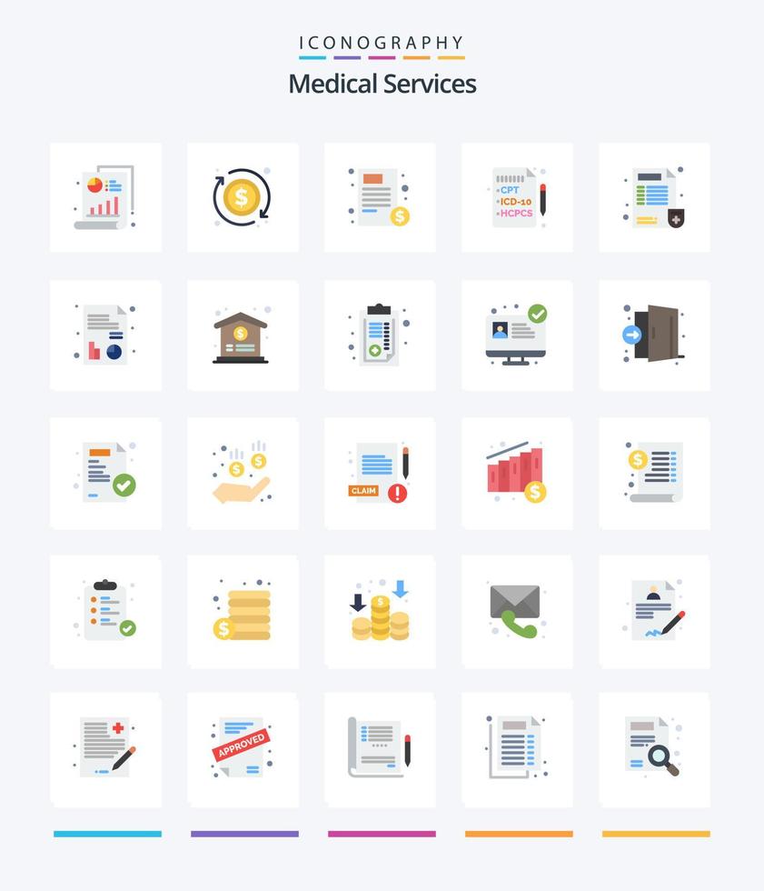 kreative medizinische dienste 25 flaches symbolpaket wie medizinisch. Arzt. Datei. medizinisch. Gesundheit vektor