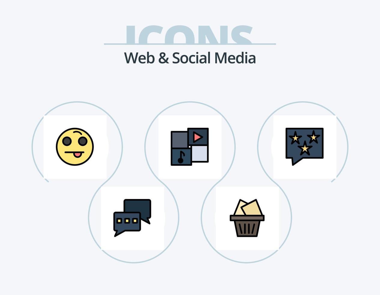 Web- und Social-Media-Linie gefüllt Icon Pack 5 Icon Design. chatten. Post. Plaudern . vektor