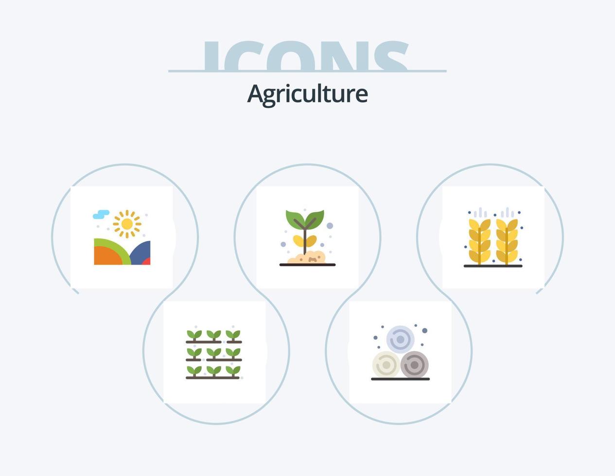 Landwirtschaft flach Icon Pack 5 Icon Design. Bauernhof. Anlage. Garten. Natur. Landwirtschaft vektor