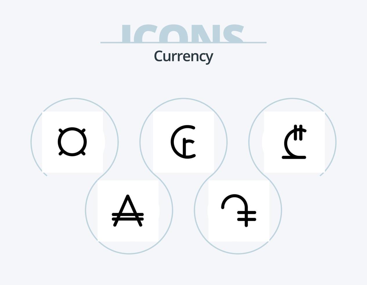 Währungslinie Icon Pack 5 Icon Design. Geld. Währung. Währung. Afghanistan. afghanisch vektor