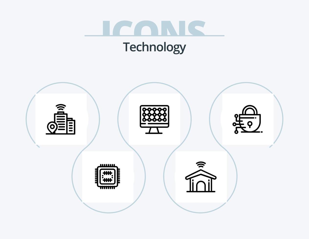 teknologi linje ikon packa 5 ikon design. lansera. service. teknologi. wifi. smart vektor