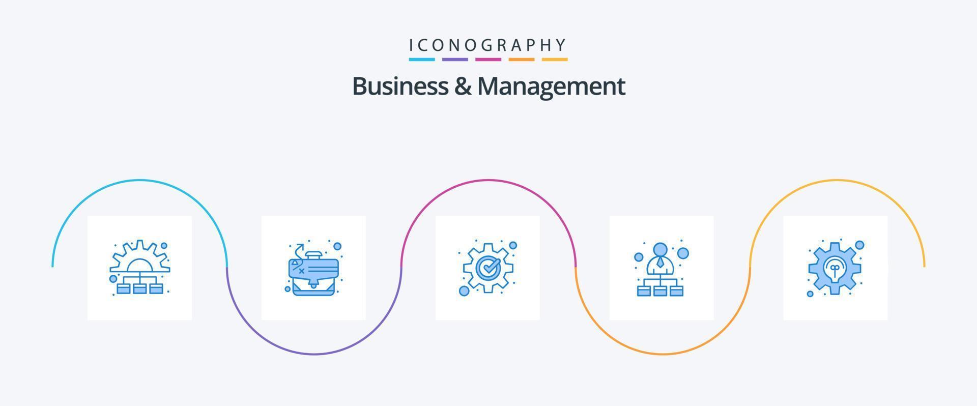 Business und Management Blue 5 Icon Pack inklusive Idee. Netzwerk. Entwicklung. Hierarchie. hierarchisches Netzwerk vektor