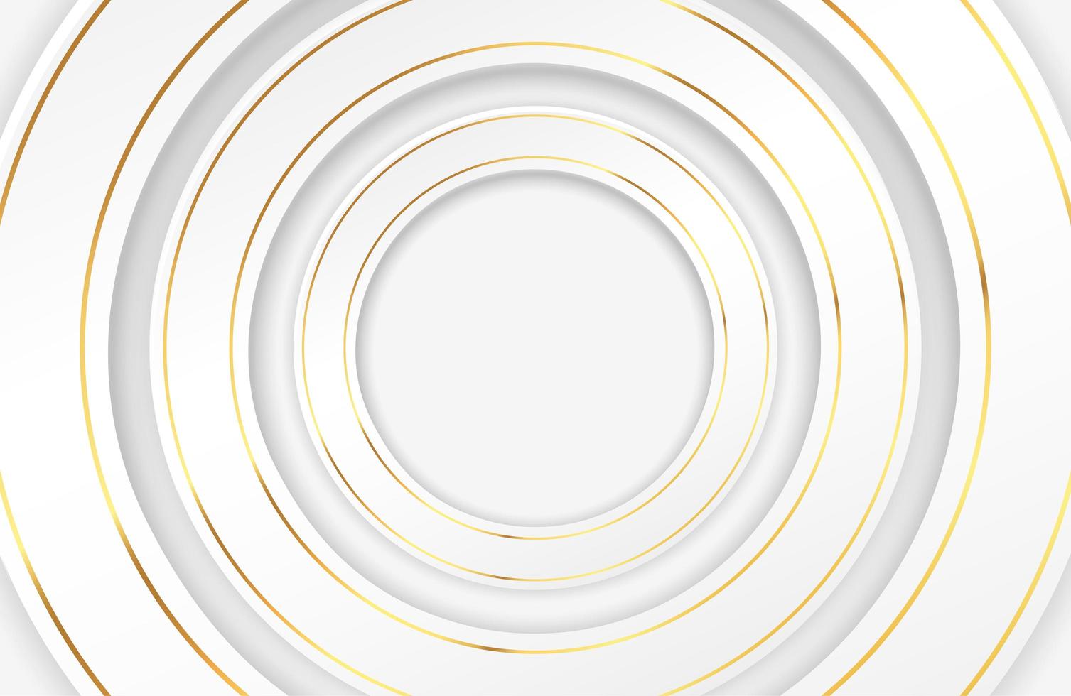 lyxiga vita cirklar med guldgränser vektor