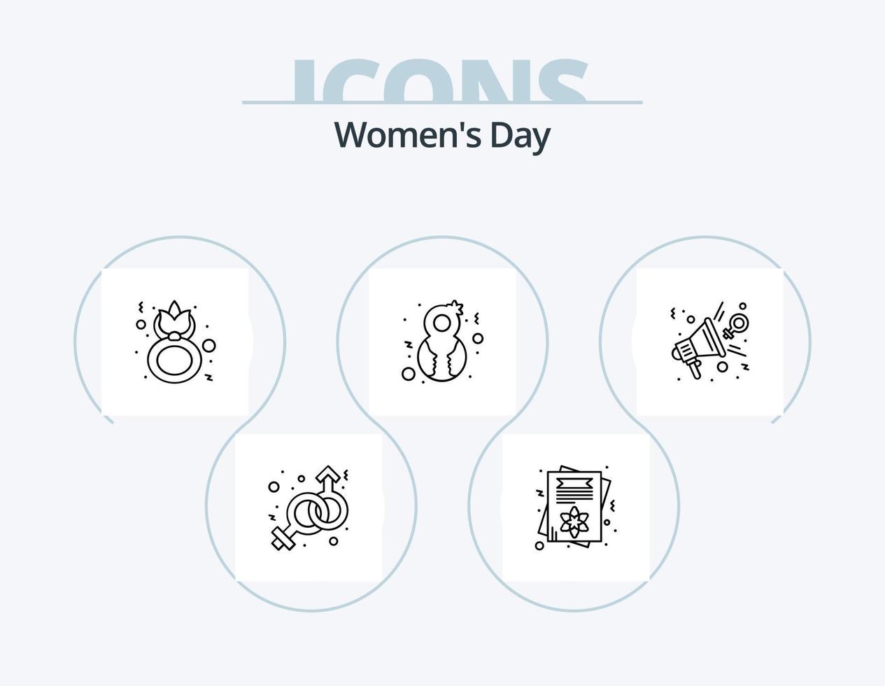 Womens Day Line Icon Pack 5 Icon Design. . Blume. . Symbol vektor