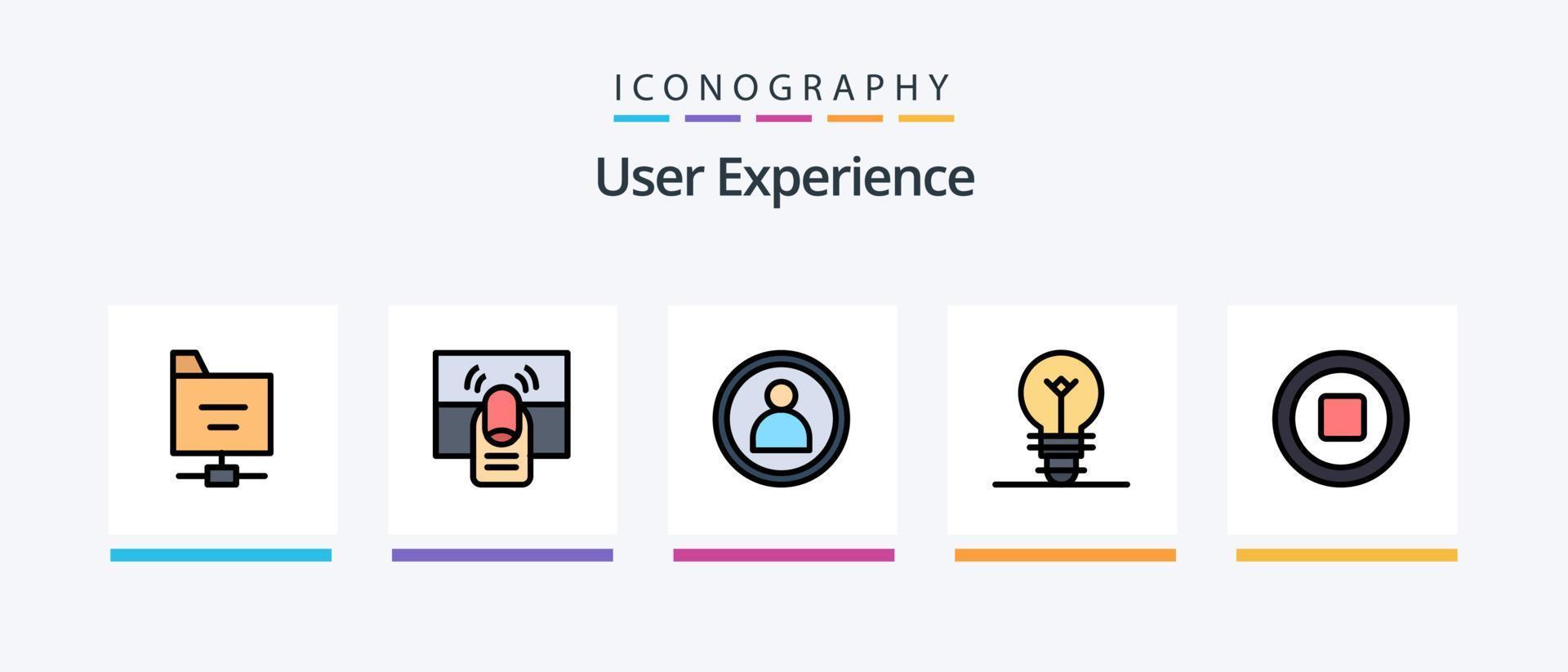 Benutzererfahrung Zeile gefüllt 5 Icon Pack, darunter ein . Finger . klicken . Virus. kreatives Symboldesign vektor