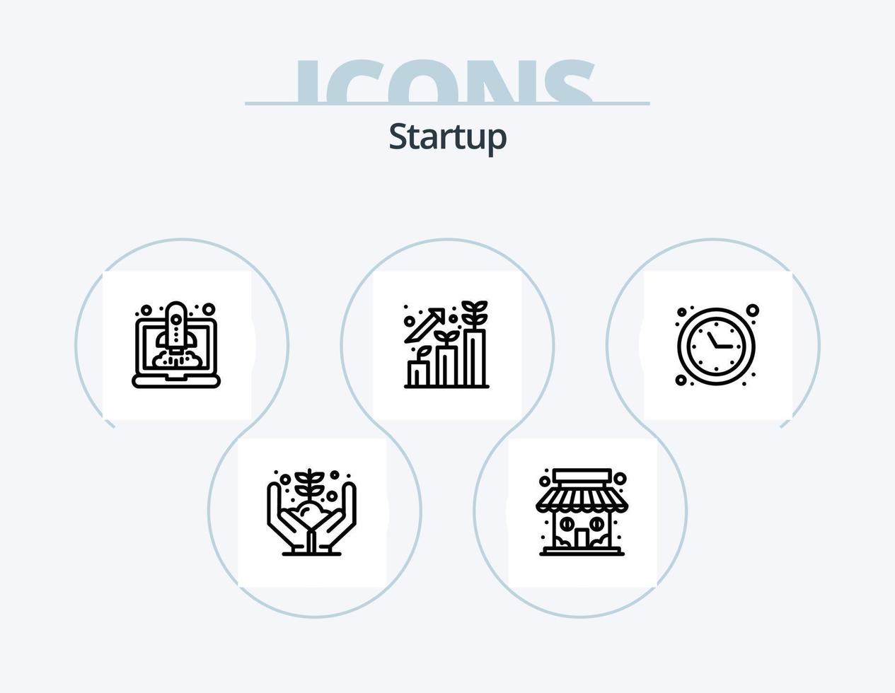 Startzeile Icon Pack 5 Icon Design. Ziel. Graph. Generation. Statistiken. Diagramm vektor